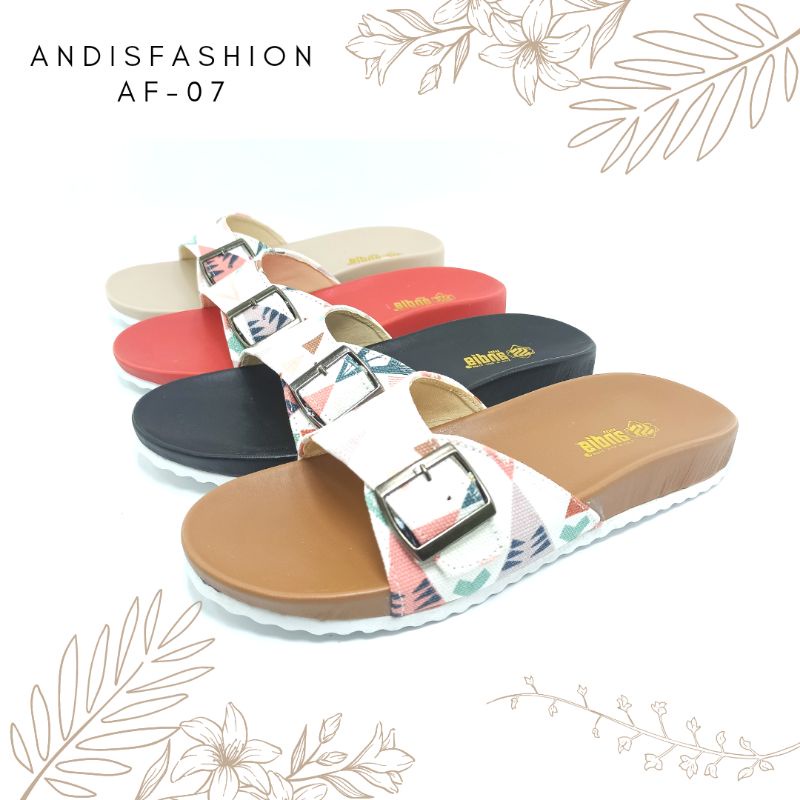 Sandal Selop Wanita Sendal Birken Motif Andis AF07