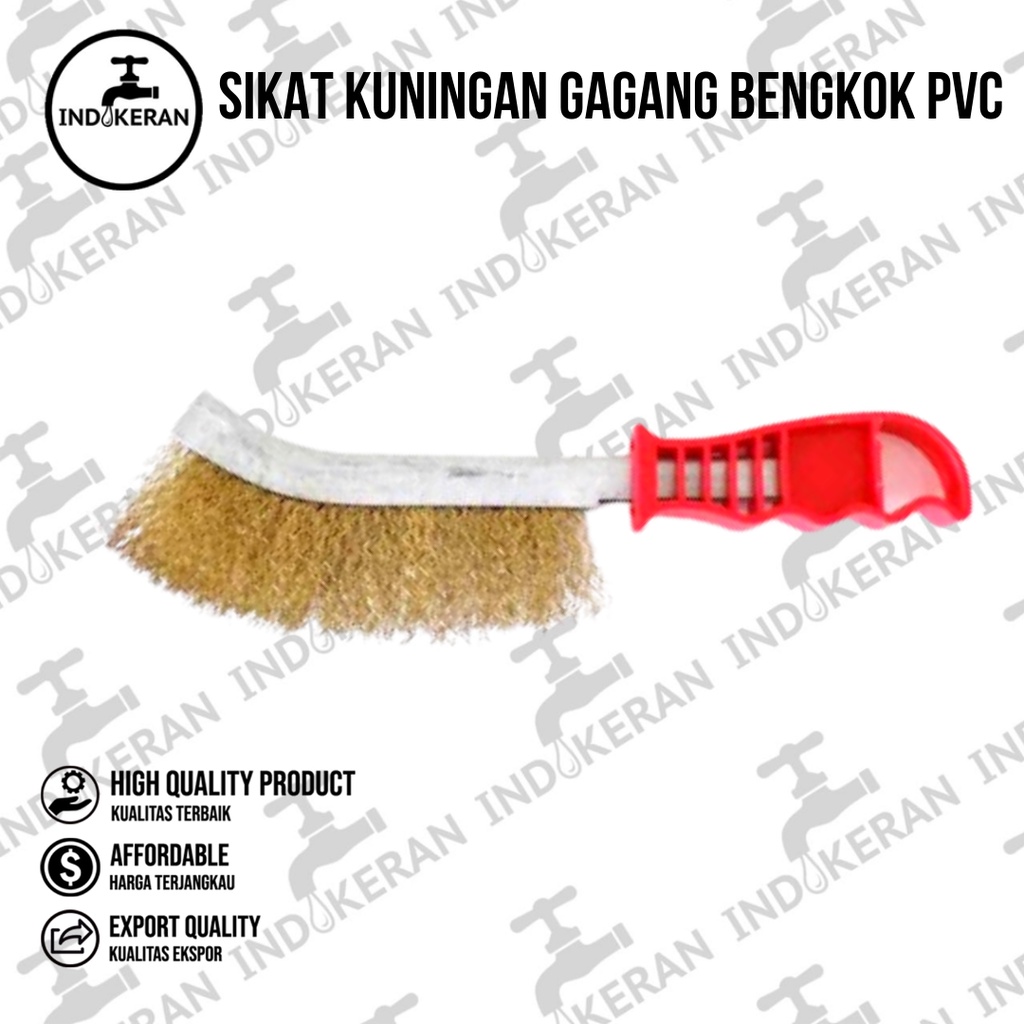 INDOKERAN - Sikat Kuningan Gagang Bengkok PVC