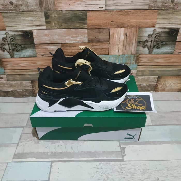 Sepatu Puma RS-X Trophy Black Gold 37 sd 45