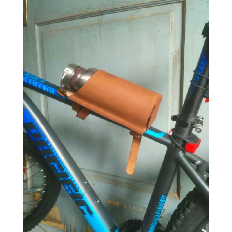 Tas sepeda holder tempat botol minum kulit klasik leather