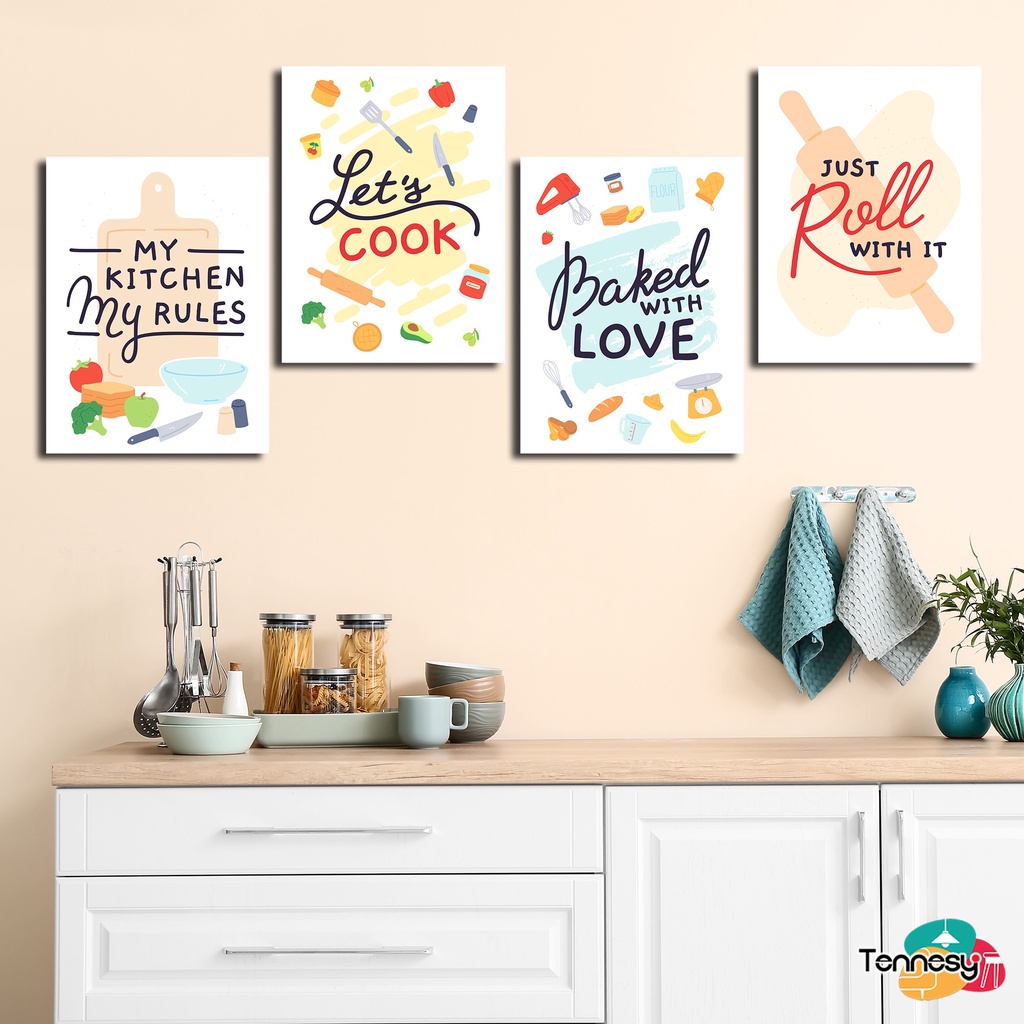 HIASAN DINDING DAPUR KITCHEN SET TOOL WALL DECOR POSTER PAJANGAN POSTER DEKORASI RUMAH