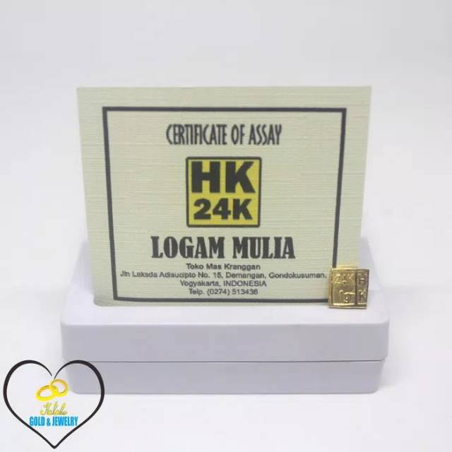 Emas Batangan HK 1 Gram Logam Mulia 24K Gold Bar Fine Gold 9999
