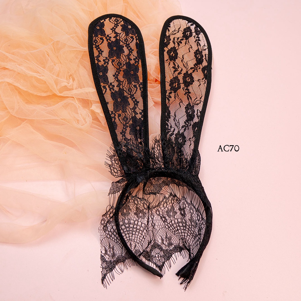 [PRODUK FAVORIT] BANDO COSPLAY LONG EAR RABBIT LACE AKSESORIS LINGERIE SEXY AC70