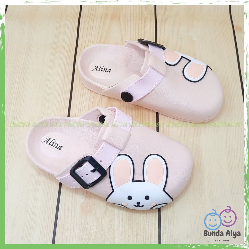 Sendal Anak Perempuan Usia 4 5 6 Tahun PINK Motif Karakter Lucu  Sendal Anak Cewe Karet Elastis Anti Licin Model Kekinian Size 30-35