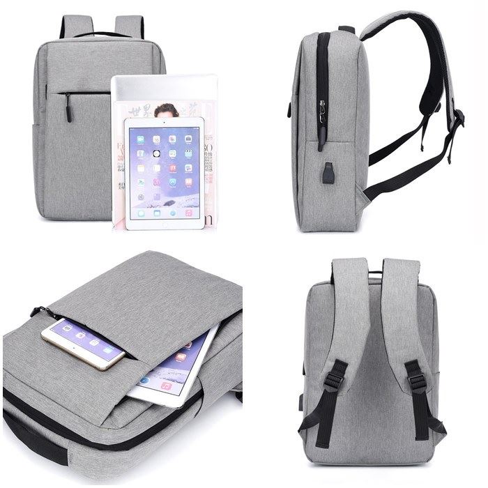 BJ219002 - BLACK/GRAY/RED - TAS RANSEL LAPTOP PRIA WANITA UNISEX FASHION IMPORT MODIS ELEGAN TERMURAH TERLARIS TERBARU BAGSTORE JAKARTA TAS BATAM JT19002 MIRIP ZCJ0739