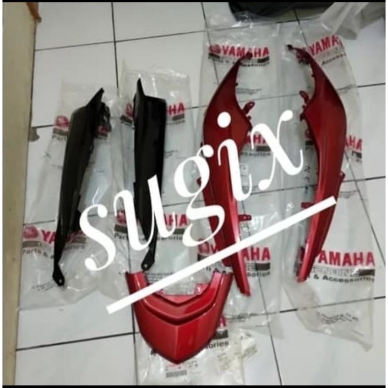 COVER BODY BELAKANG SET YAMAHA MIO SOUL GT 115 MERAH ORIGINAL
