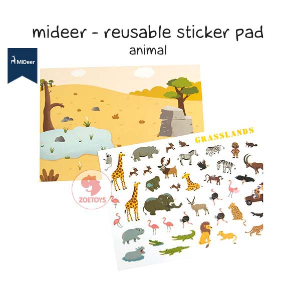 Zoetoys Mideer - Reusable Sticker Pad Animal Fun Life Medieval Age Urban Transport Magic Buku Stiker Ulang | Mainan Edukasi Anak | Cari Kado Natal