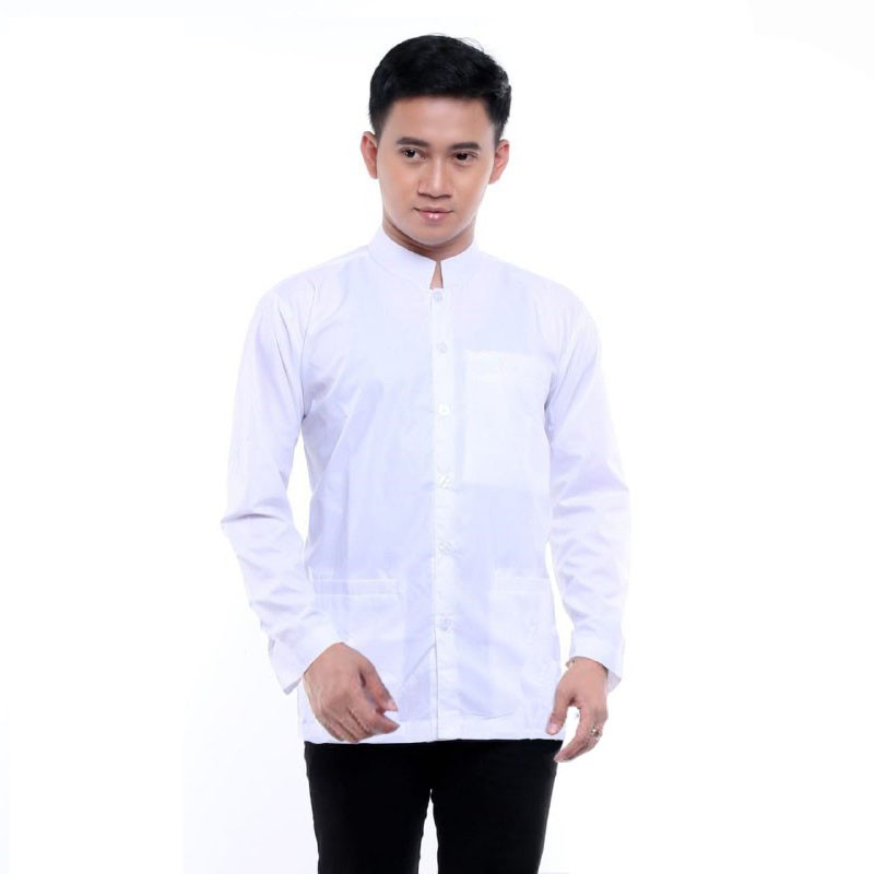 Baju koko putih polos HAIBAH/HABAIB