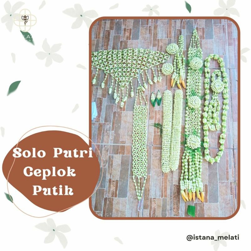 RONCE PENGANTIN SOLO PUTRI CEPLOK PUTIH FULL SET CEWE COWO| MELATI ASLI ||  PENGANTIN JAWA | BISA CO