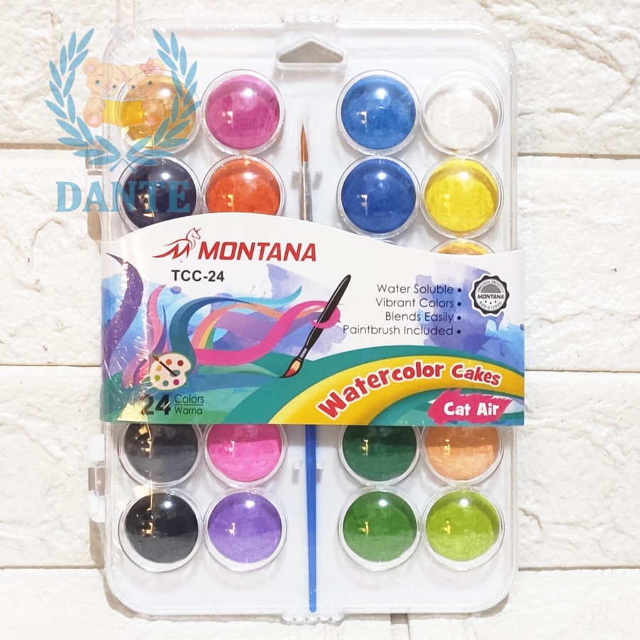 

Cat Air Watercolour Cake MONTANA 12-24 Warna Free Kuas