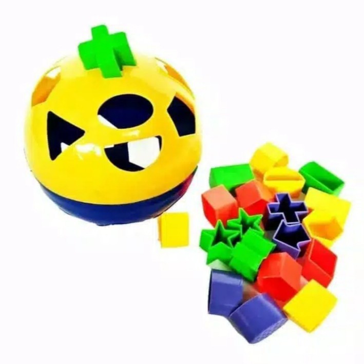  Mainan  Edukasi  Bola Besar Puzzle Belajar Bentuk Warn 