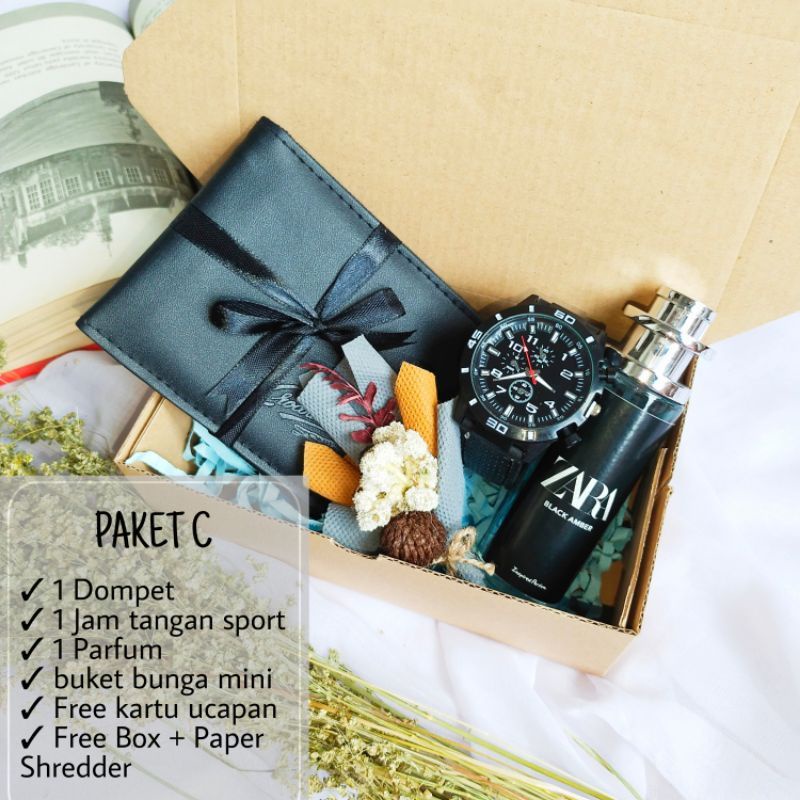 

~aenkgift~ Hampers Gift Box Cowok Mewah Hampers Black Untuk Kado Cowok