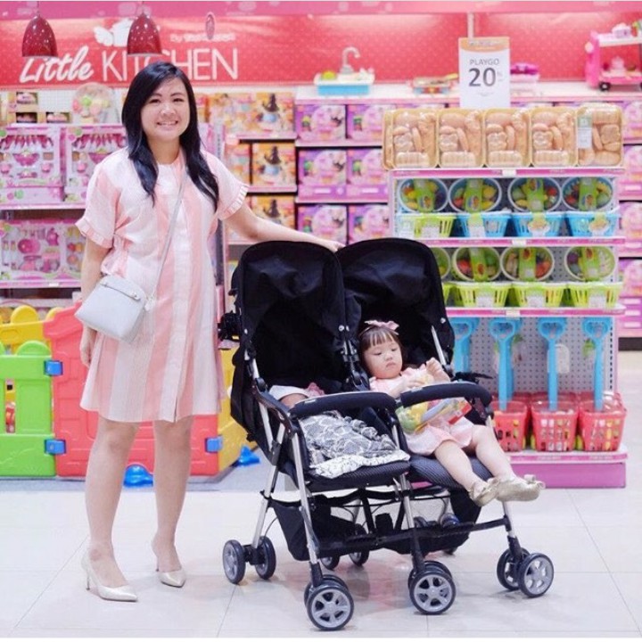 Combi Spazio Duo Compact 2 Go Twin Stroller Kembar Ringkas Premium