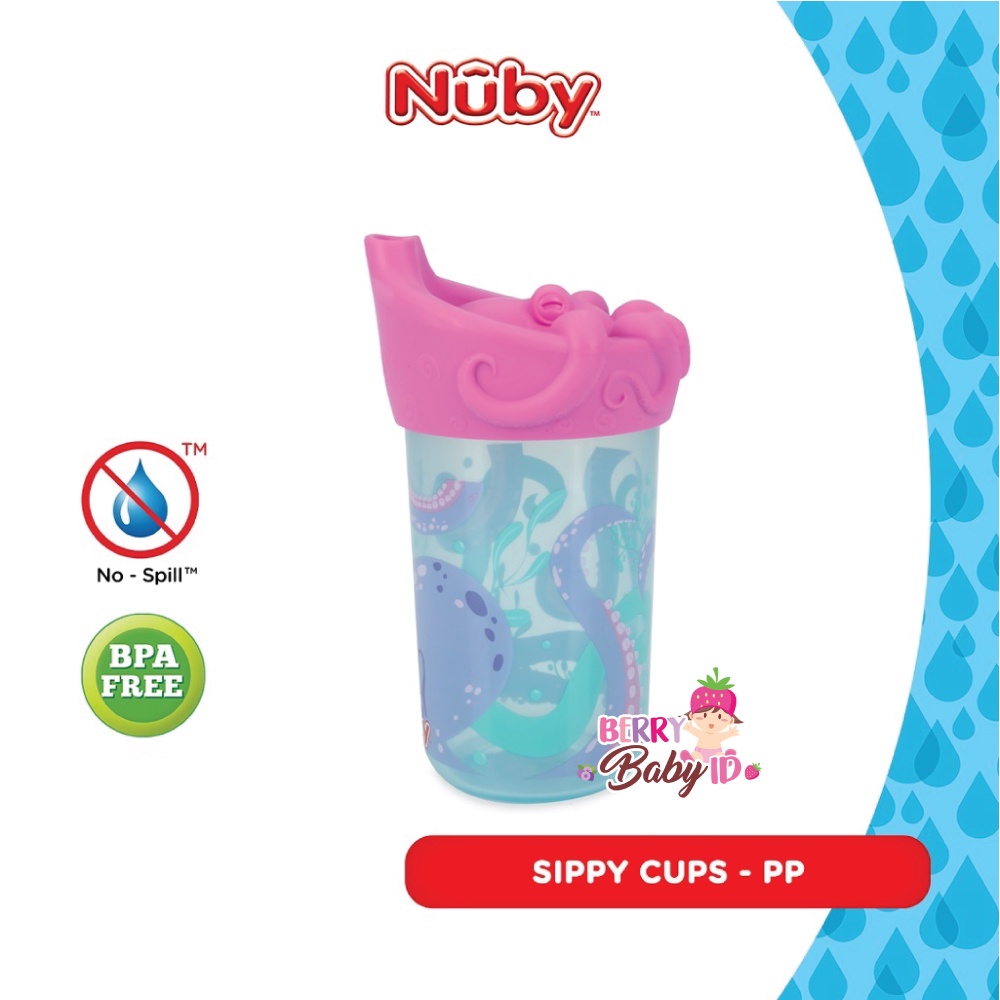 Nuby 3D Character Sippy Spout Cup Soft Silicone Gelas Minum Bayi Anak Berry Mart