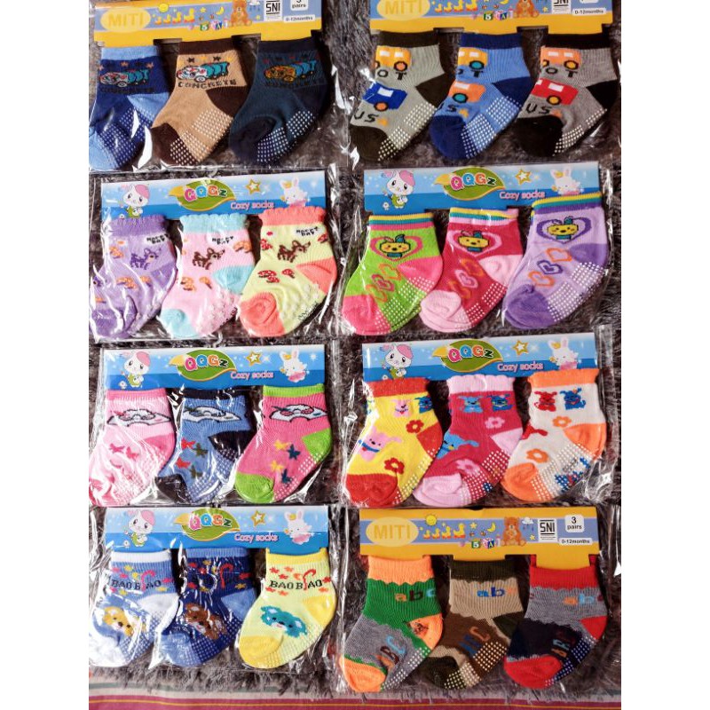 kaos kaki bayi isi 3 pasang /  Kaos Kaki newborn / Kaos Kaki 3in1 / Kaos Kaki bayi cowok / Kaos Kaki Bayi perempuan / kaos Kaki Bayi Murah