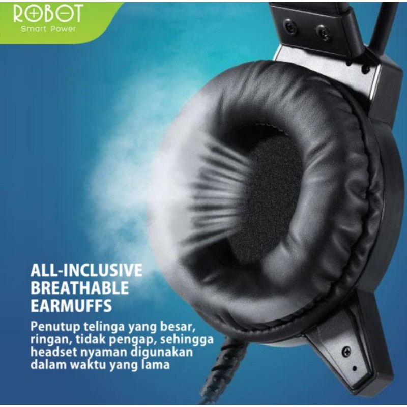 Headset Earphone Game ROBOT RH-P10 Original Garansi Resmi