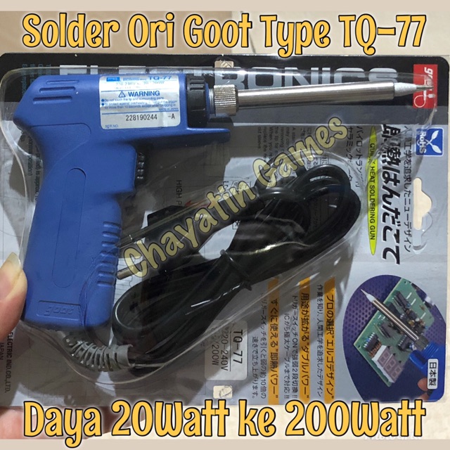 Solder Ori Goot Type TQ-77 Model Pistol 20 Watt -200 Watt