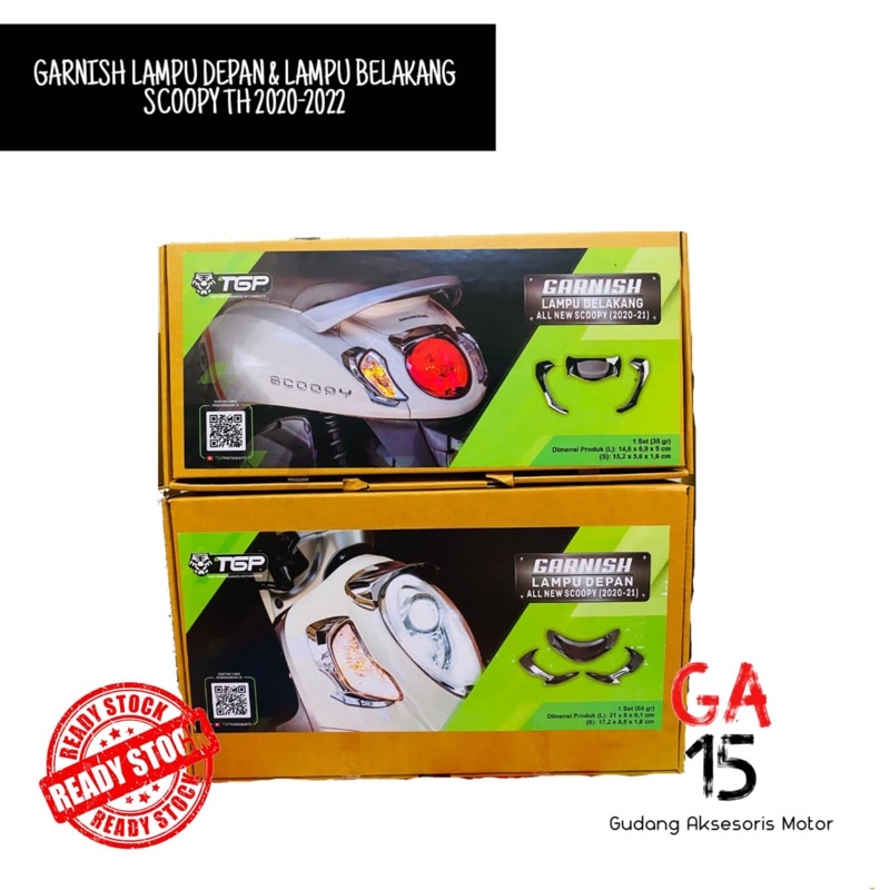 GARNISH LAMPU SEIN DEPAN & LAMPU SEIN BELAKANG SCOOPY TH 2020-2022 • HIASAN VARIASI LAMPU DEPAN & LA