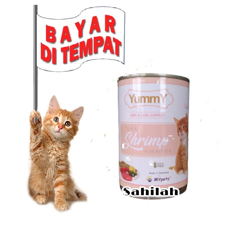 MAKANAN KUCING KITTEN BASAH KALENG TERMURAH YUMMY 400 GRAM