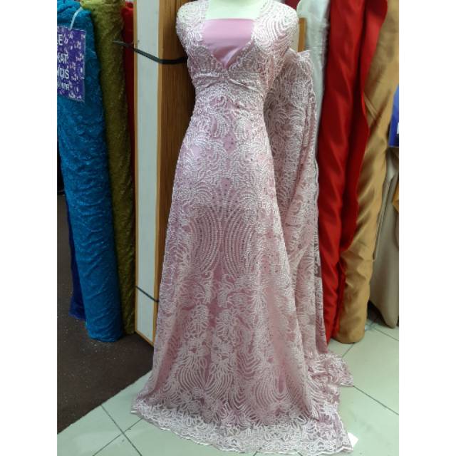 Bahan Kain Tile Bordir Payet