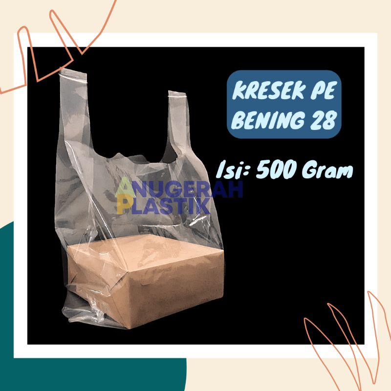 Kantong Kresek PE Bening Uk 28/ Kresek Bening Tebal/ Kresek Bening Murah