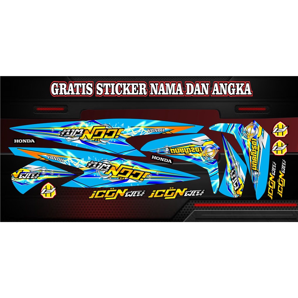 Striping Sticker Motor Honda Beat 2020/2021 Motif Simple Super kece