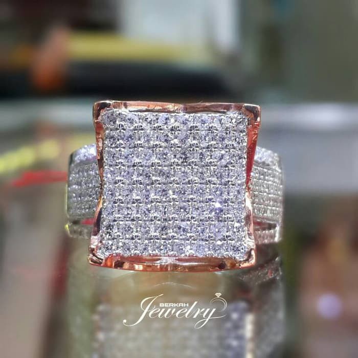 Cincin Wanita Kawin Nikah Original Emas Gold 18k Berlian Diamond Eropa Putih Asli DK1425