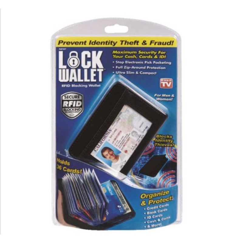 Dompet Kartu ATM Kredit Card 36 Slot Dengan Rfid Blocking - Lock Wallet RFID