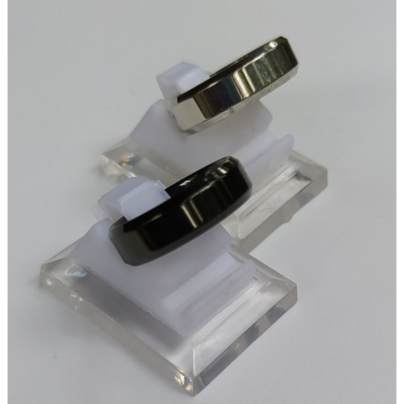 Cincin Titanium Unisex Polos Black Silver Bisa Tulis Nama-Hitam +Ukir Nama