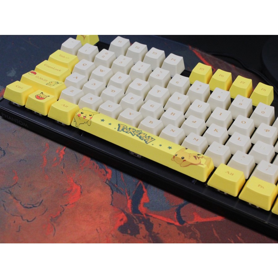 Pokemon Pikachu PBT Dyesub 134 Set Keycaps Cherry Profile