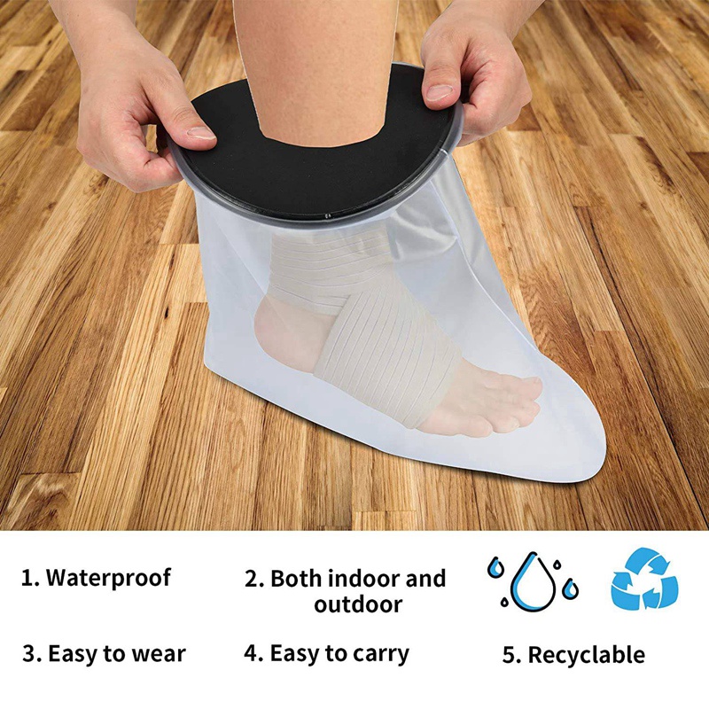 Kaki Penutup Cor Anti Air Untuk Mandi Ankle Shower Dewasa Kedap Air Pelindung Kaki Luka Untuk Renang Mandi Aksesoris