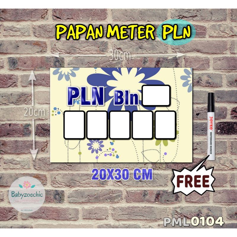 

Zoe Papan Meter Listrik PLN PAM motif Unik - Floral 04