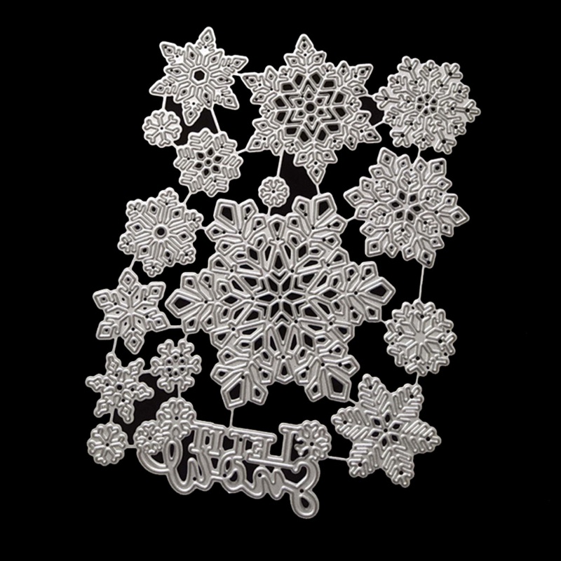 Cetakan Stensil Cutting Dies Motif Snowflake Natal Bahan Metal Untuk Scrapbook / Craft DIY / Embossing