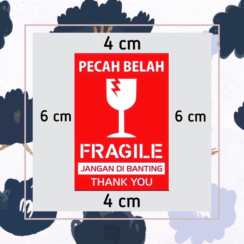 

✨READY✨100 Pcs Stiker Fragile Ukuran 4 x 6 cm