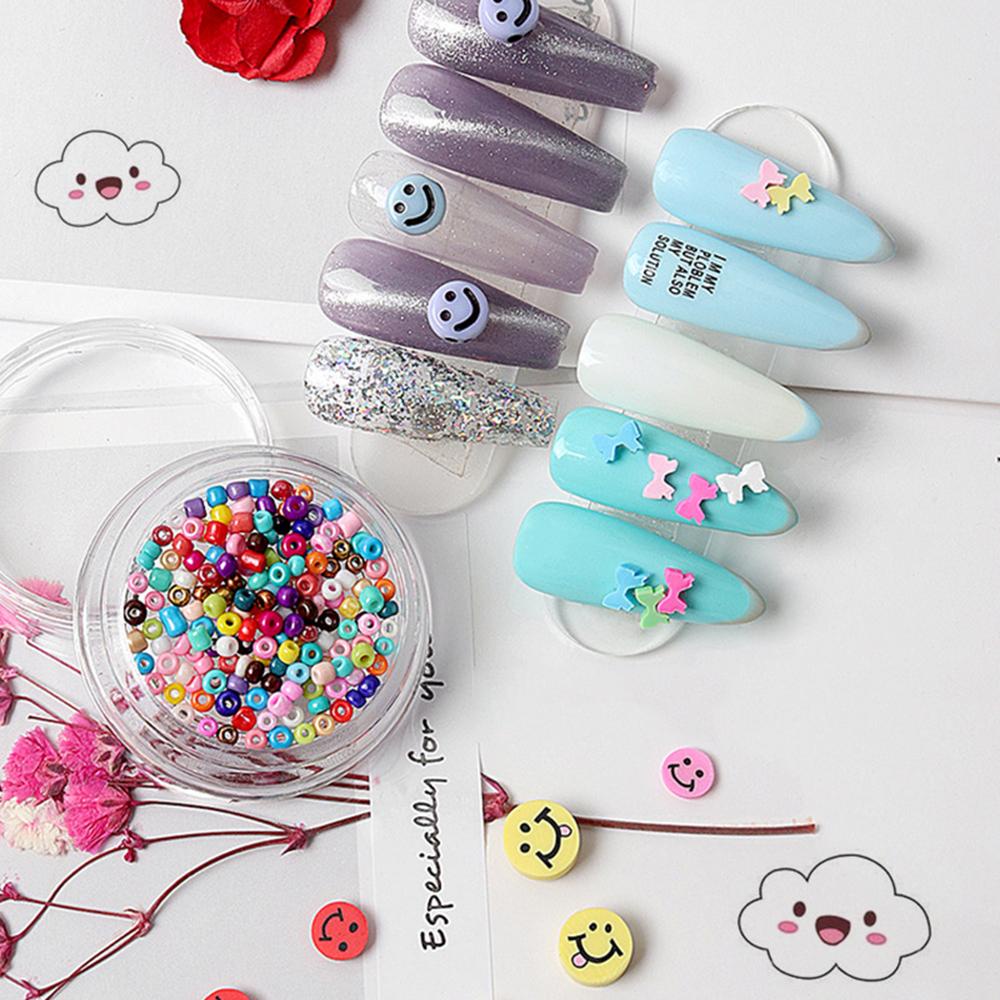 Agustina Smiley Face Perhiasan Kuku Jepang Lucu Ikatan Simpul DIY Nail Art