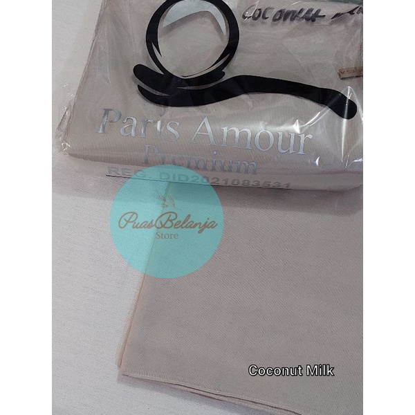 Hijab Segiempat Paris Amour Premium Jahit Tepi Finishing Kerudung Polos Tebal ANTI Letoy 100%