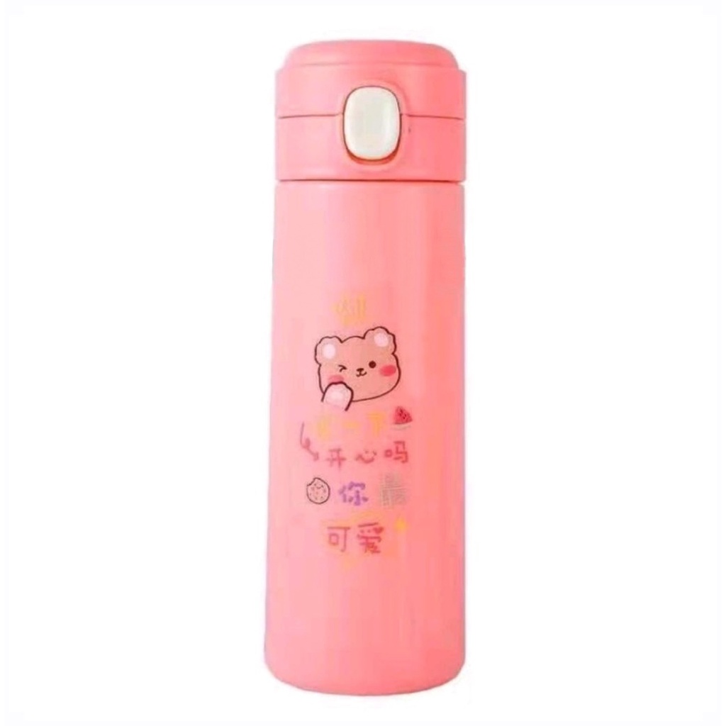 Termos Kancing Kaca-Botol Kaca Boneka 450ml Vacuum Cup Clip On Korean Style Botol Tumbler 450ml Boneka Vacuum Cup Clip On Korean Style