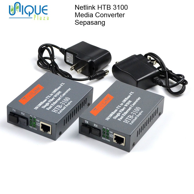 NETLINK HTB3100 HTB 3100 AB Fiber Optic Media Converter SEPASANG