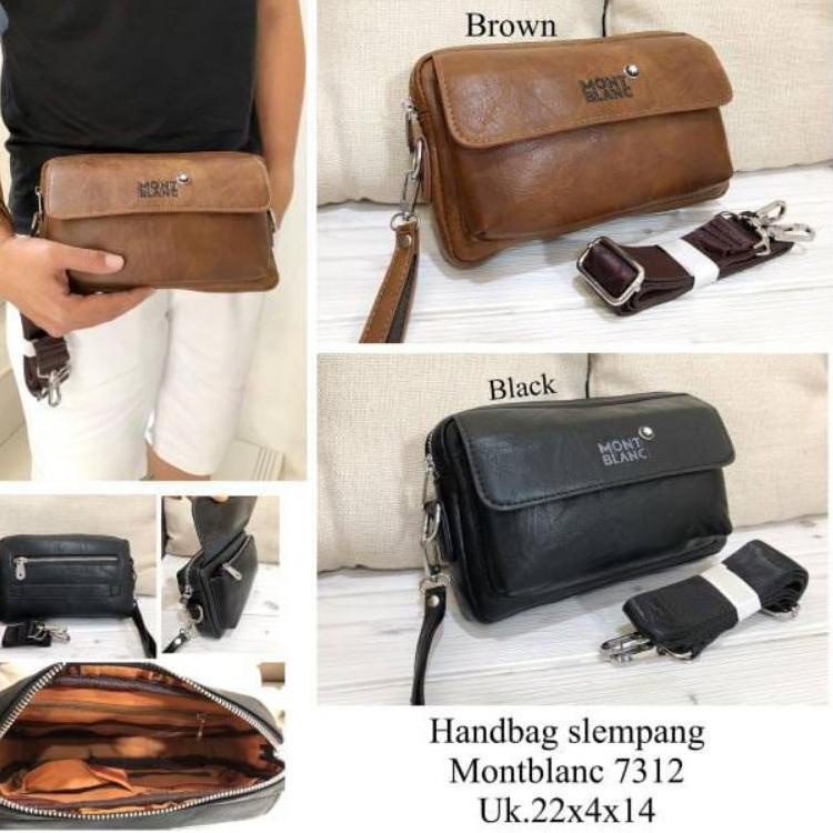 [WA1177] Tas pria clutch/slempang montblanc 2in1 import premium [KODE74]