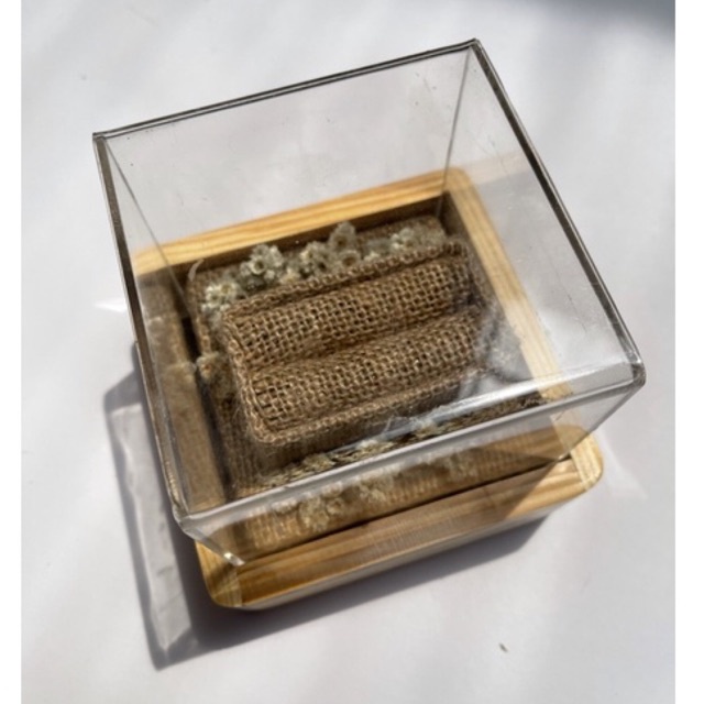 Kotak Cincin Rustic Kayu Akrilik Kotak Cincin Akrilik Kotak Cincin Rustic