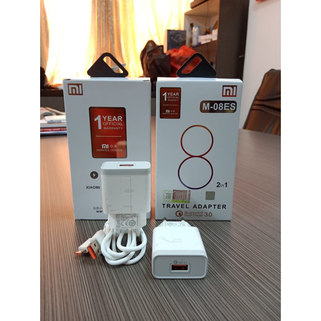 Charger M-08ES 2in1 Quick Charge 3.0 Casan Xiaomi Micro Travel Adapter