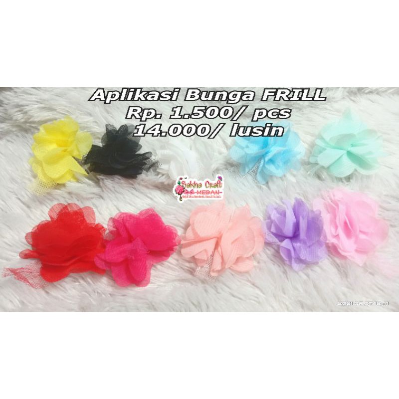 Aplikasi bunga Frill (bahan craft medan)