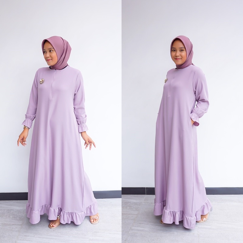 IZMA DRESS PAKAIAN GAMIS MUSLIM WANITA BUSUI DAN WUDHU FRIENDLY KEKINIAN TERBARU BAHAN SHAKILA PREMIUM DIJAMIN LEMBUT DAN ADEM SIZE FIT to L DAN XL TERMURAH BY ZENIC_ID BISA COD