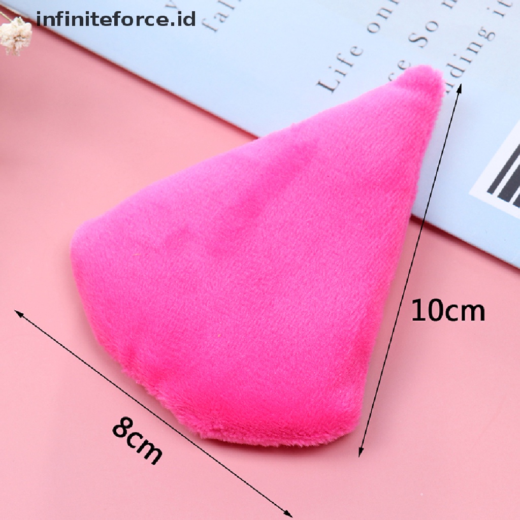 (Infiniteforce.Id) Spons Beauty Blender Mini Bentuk Segitiga Bahan Velvet Untuk Makeup / Kosmetik Wanita