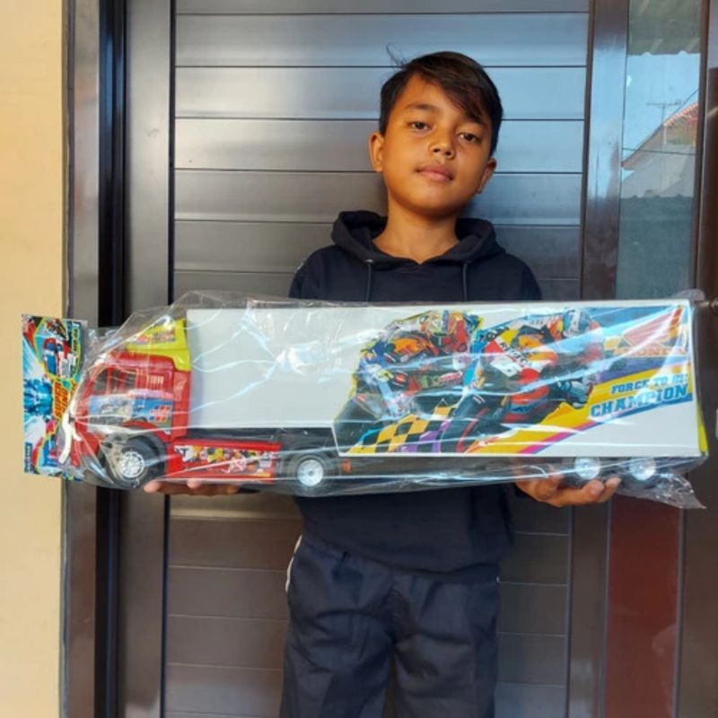Mainan Truk Kontainer Uk Besar - Mobil Trailer Jumbo Anak Laki Cowok