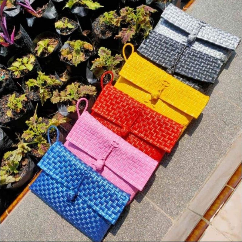 COD Tas dompet anyaman plastik/tas dompet jali/clutch jali