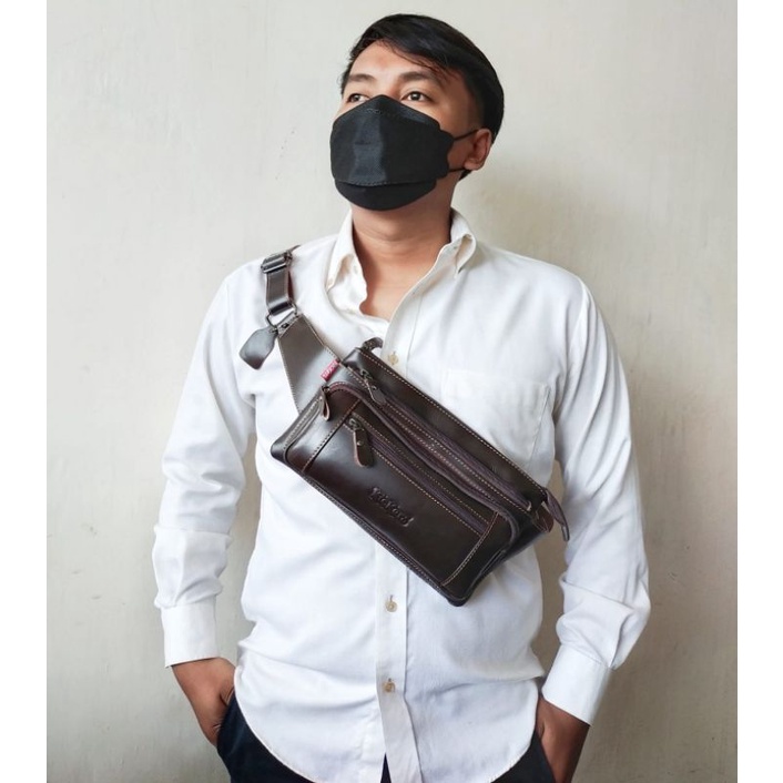 Waistbag Kulit Sapi Asli Suntacruzz