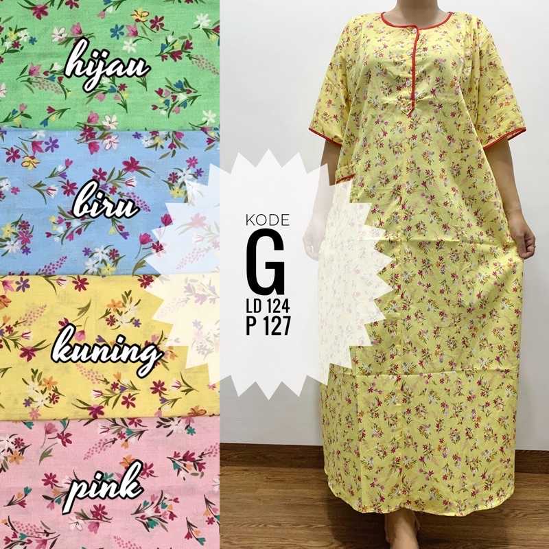 Longdress daster pendek katun jepang lokal pretty girl busui bumil-5