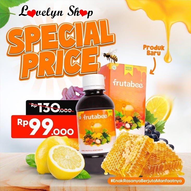 

Frutabee Madu Anak dan Dewasa full vitamin buah, sayur dan herbal.