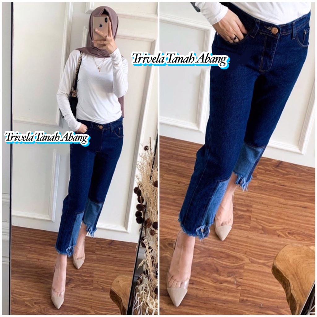 TRIVELA - ARZETA JEANS BOYFRIEND // BOYFRIEND RAWIS KOMBINASI WARNA